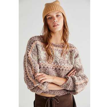 Free People Snowflake Cropped Sweater