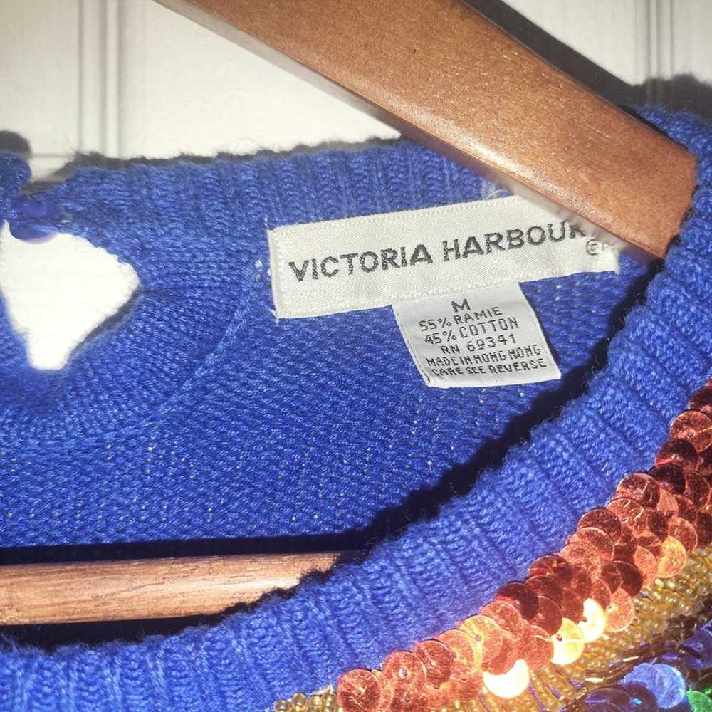 Vintage Victoria Harbour Sweater Sequined Collar … - image 2