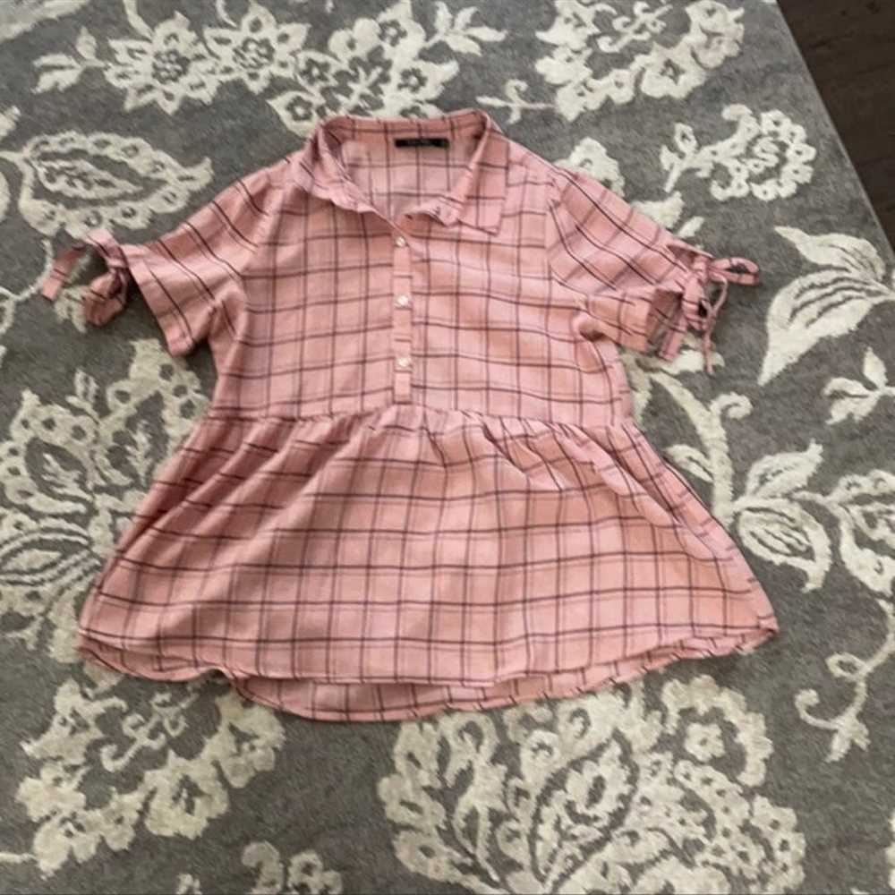 Barbie style plaid baby doll top - image 1
