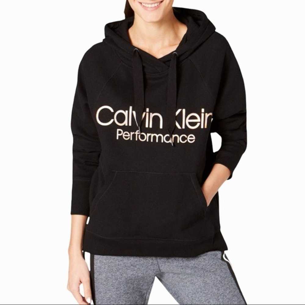 Calvin Klein Performance Logo Black Fleece Hoodie… - image 1