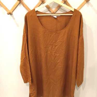 Vintage Tweeds %100 Silk Tunic copper/brown Size L
