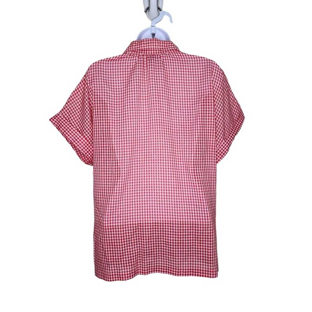 Vintage 60s Gingham Check Blouse Top Womens Size … - image 2