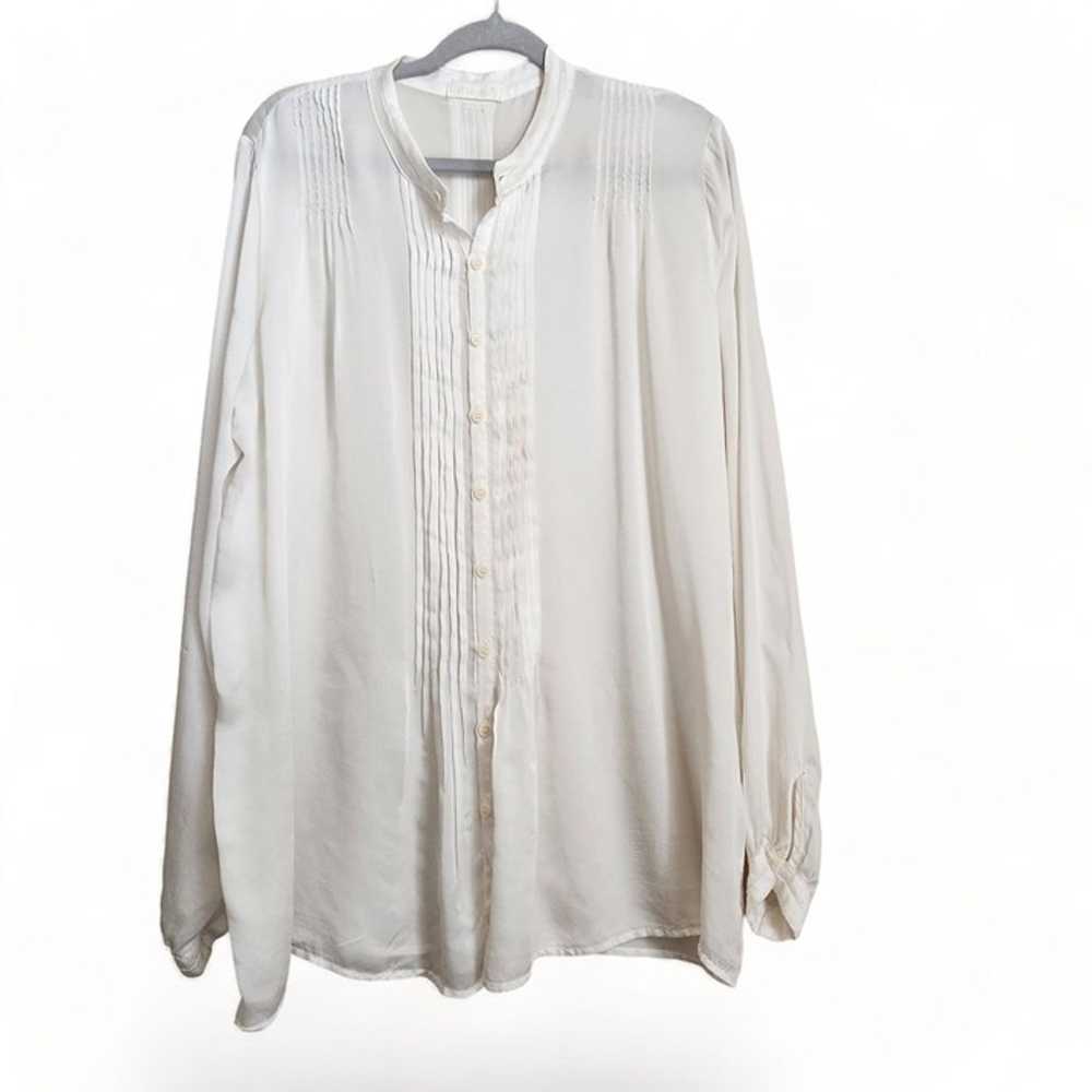 CP shades 100% Silk Pintuck Tunic Shirt Blouse Bu… - image 3