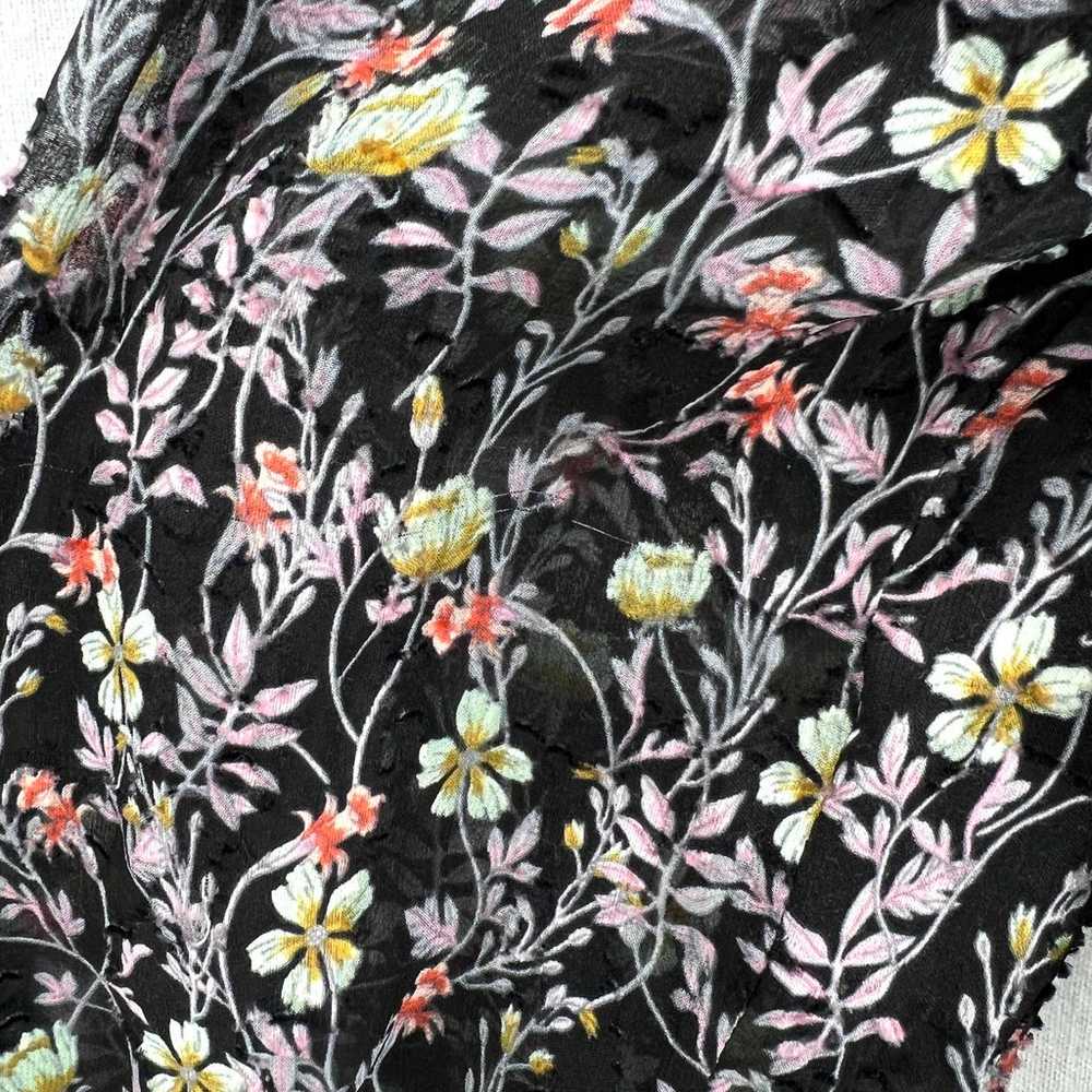 REBECCA TAYLOR Shirt Womens 12 Black Floral Print… - image 10