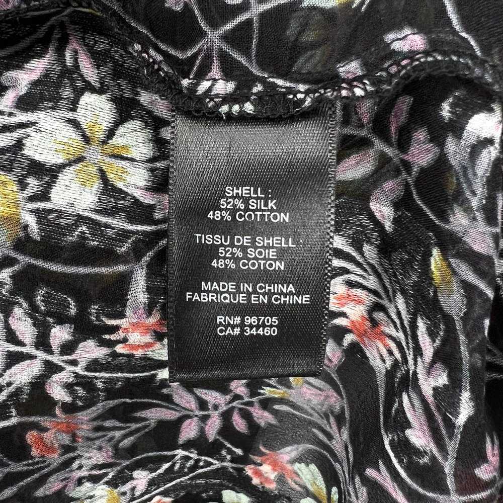 REBECCA TAYLOR Shirt Womens 12 Black Floral Print… - image 8