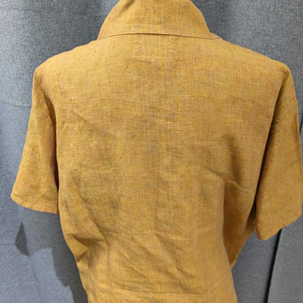 Flax Womens 100% Linen Button Front Short Sleeve … - image 2