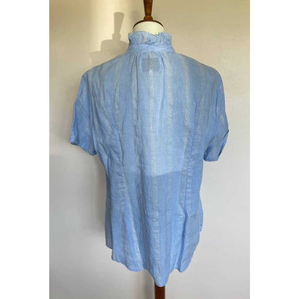 The Shirt by Rochelle Behrens Ruffle Neck Linen B… - image 2