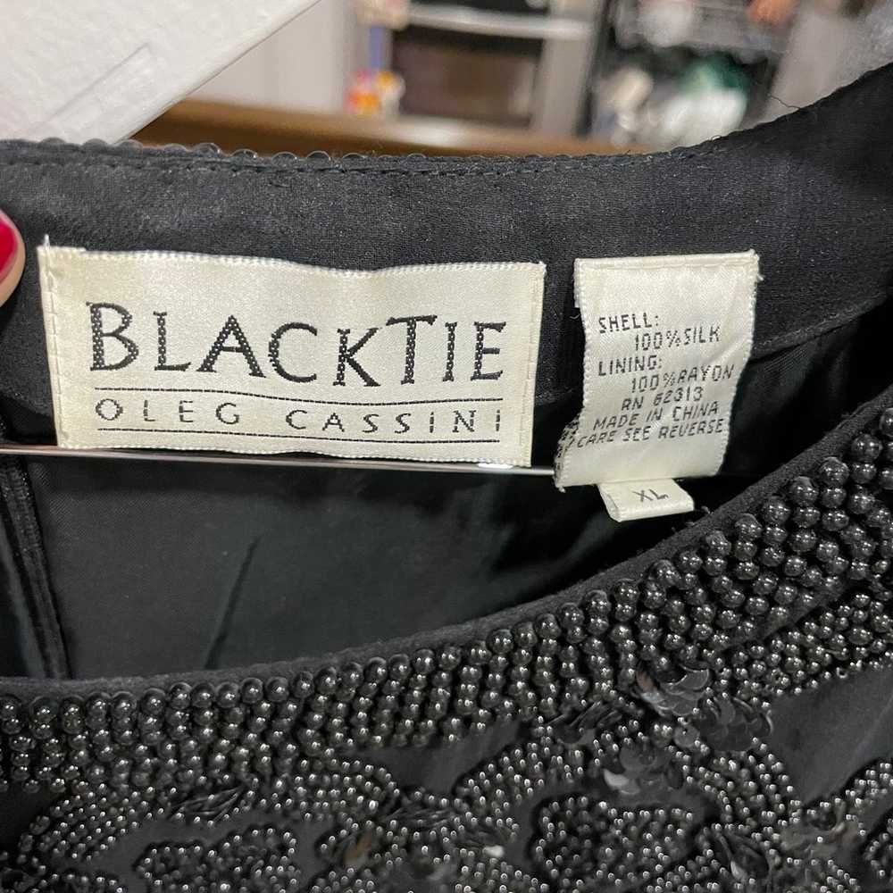 BlackTie Oleg Cassini XL fully beaded/sequins bla… - image 2