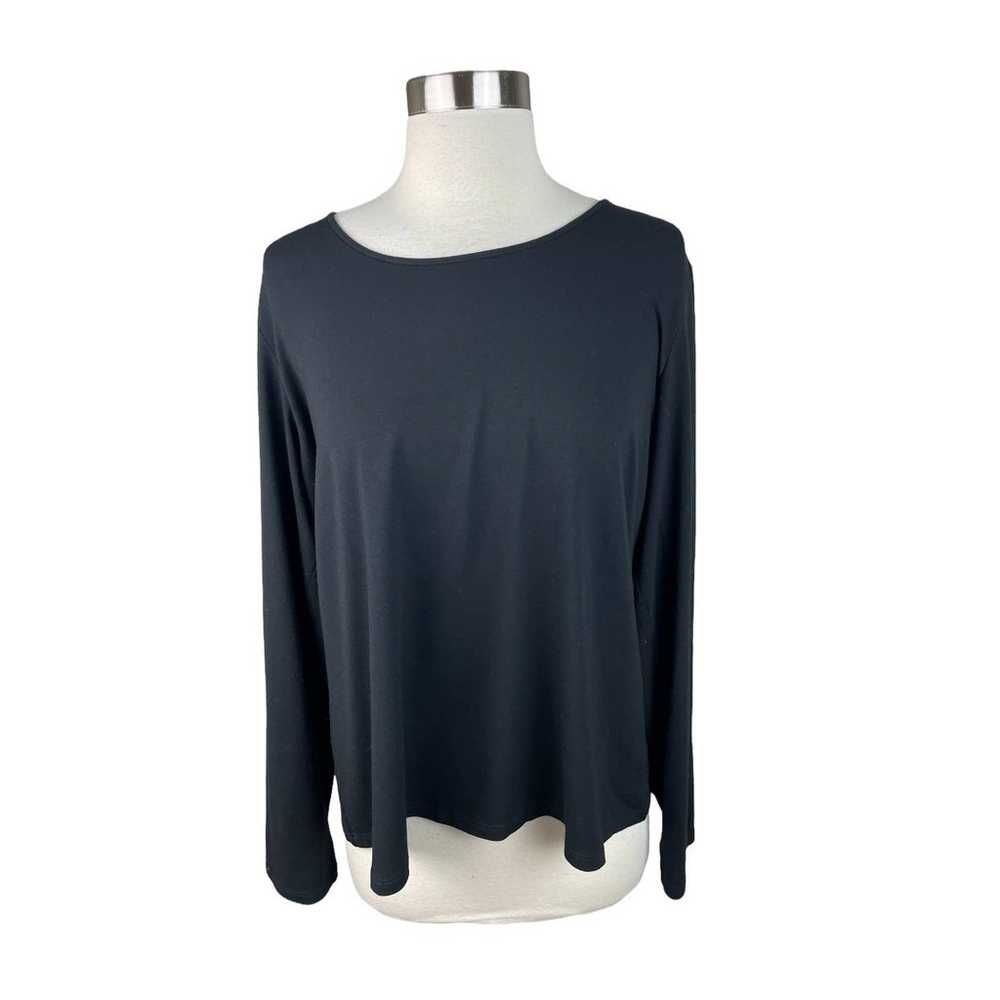 Eileen Fisher XL Black Long Sleeve Rayon Lycra Lo… - image 1