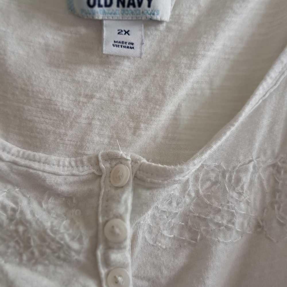 Old Navy • White Y2k Sequin Tank Top Cotton Coast… - image 3