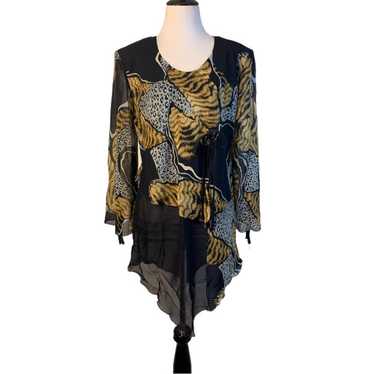 Vintage Lapet Animal Print Blouse - image 1