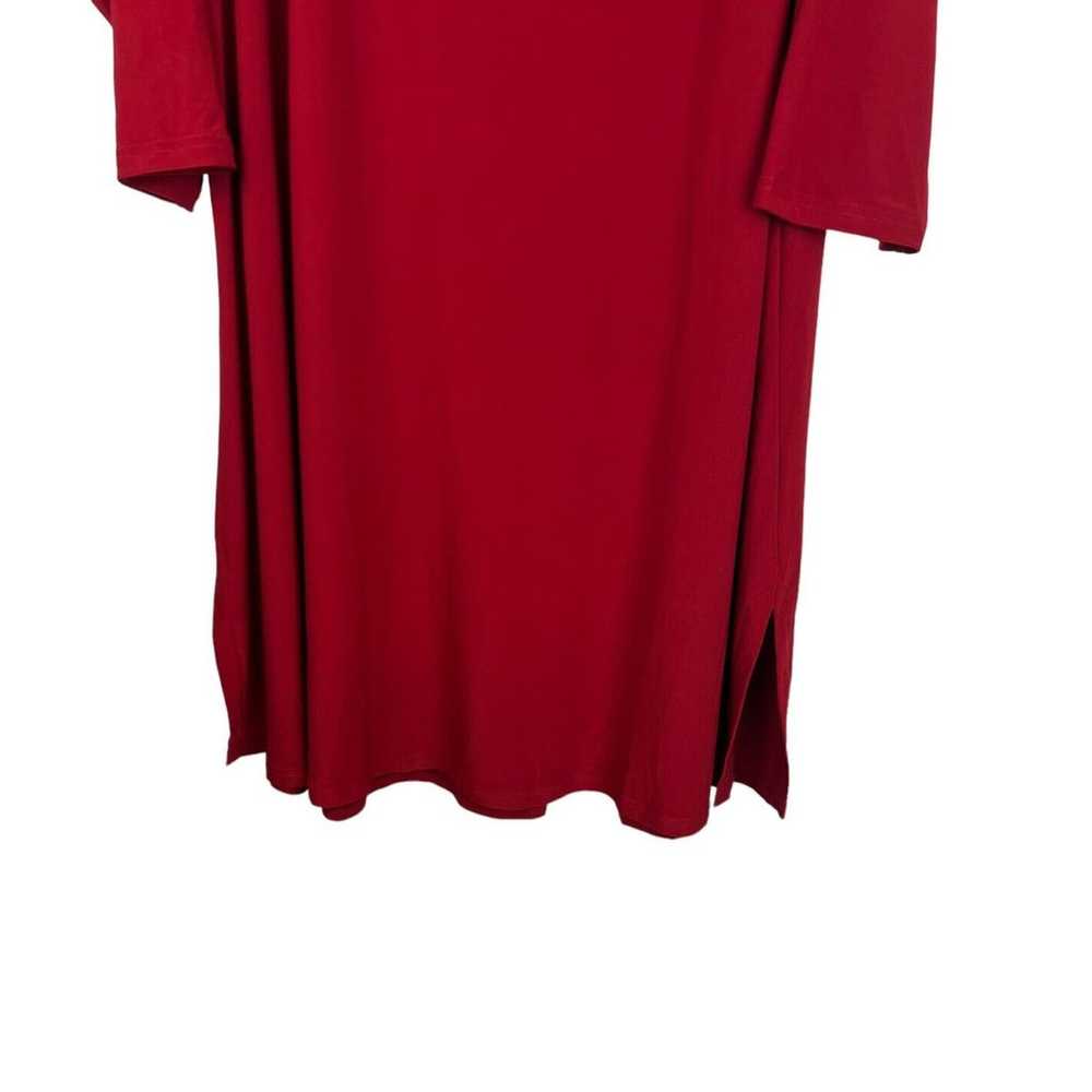 Sympli 3/4 Sleeve Solid Red Tunic Dress Size 2G 3… - image 5