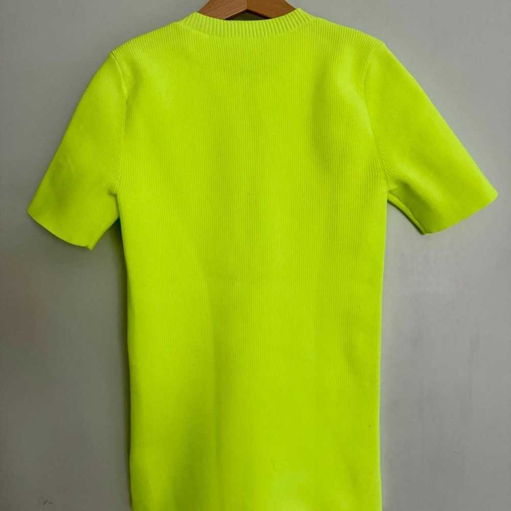 Helmut Lang Neon Yellow Green Half-Zip Knit Top - image 6