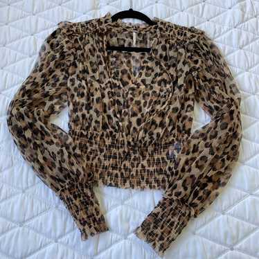 LIKE NEW REVOLVE FREE PEOPLE LEOPARD PRINT MESH TO