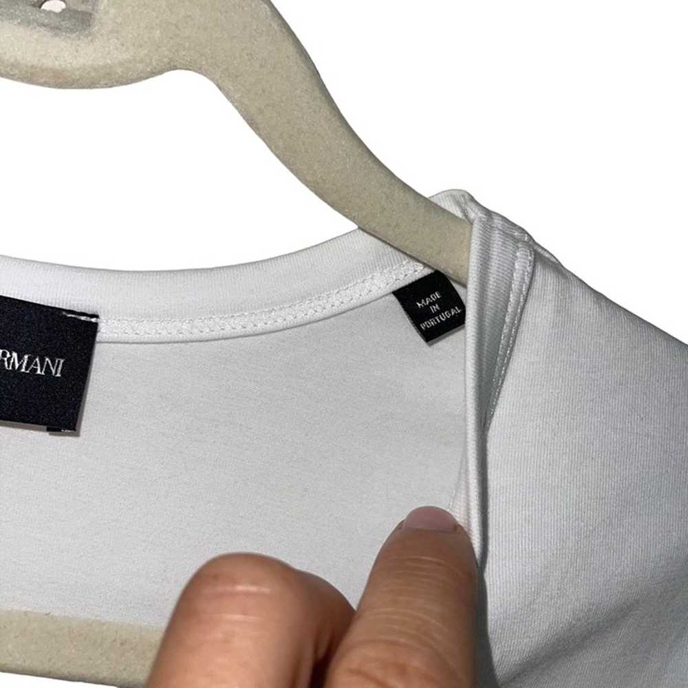 Emporio Armani Womens Graphic T Shirt Size XS Whi… - image 7