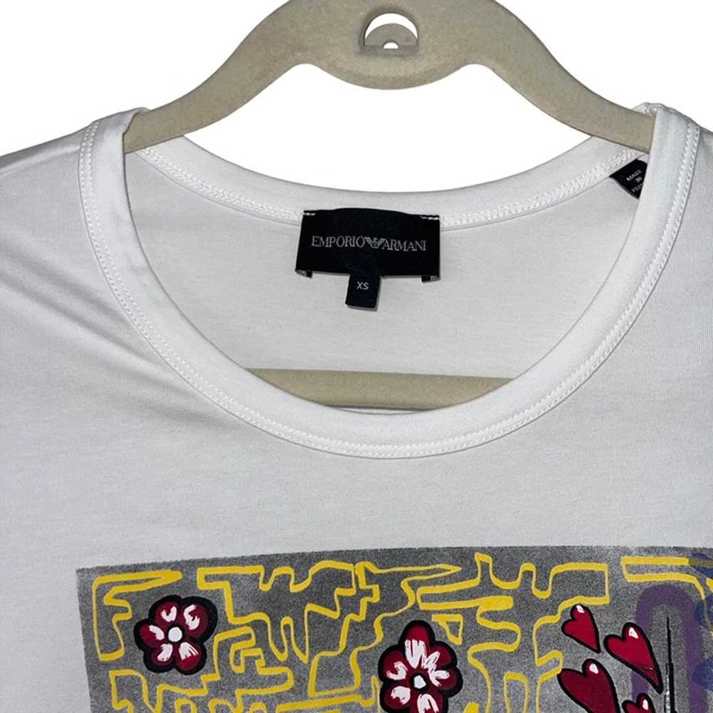 Emporio Armani Womens Graphic T Shirt Size XS Whi… - image 8