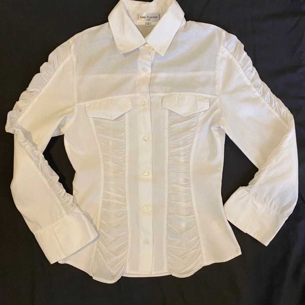 Anne Fontaine 0 White Cotton Blouse Top - image 1