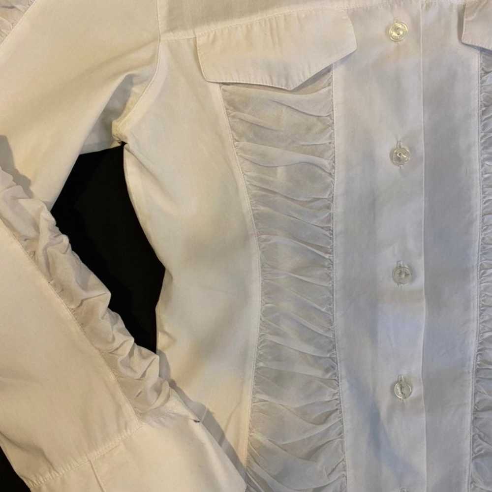 Anne Fontaine 0 White Cotton Blouse Top - image 3