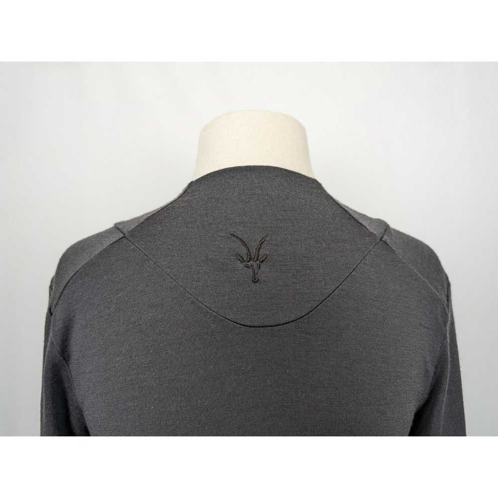 Ibex XS Top Dark Gray V-Neck Merino Wool Long Sle… - image 5