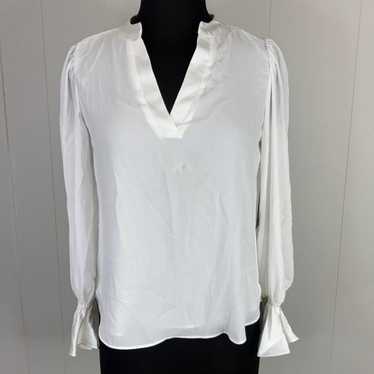 Vince Camuto Split-Neck Ruffled-Cuff Top XS - image 1