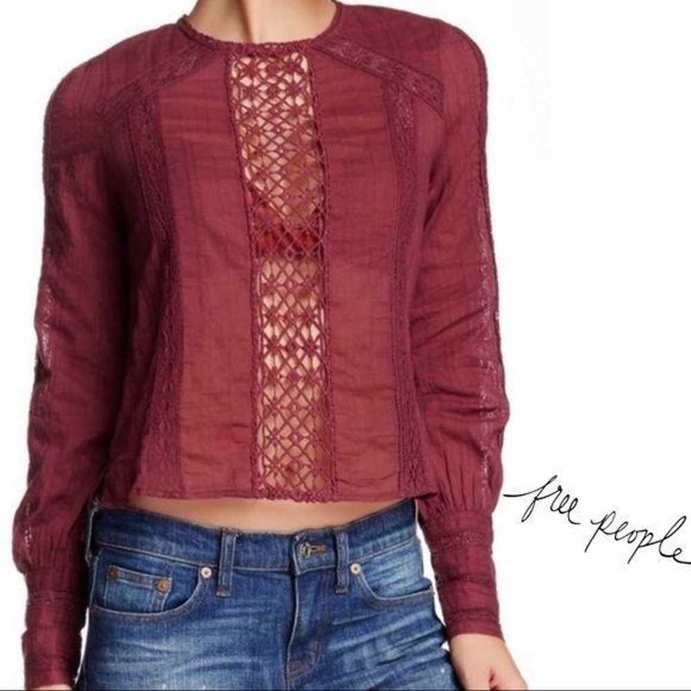 Free People Button Back Lace XS Top Without You B… - image 1