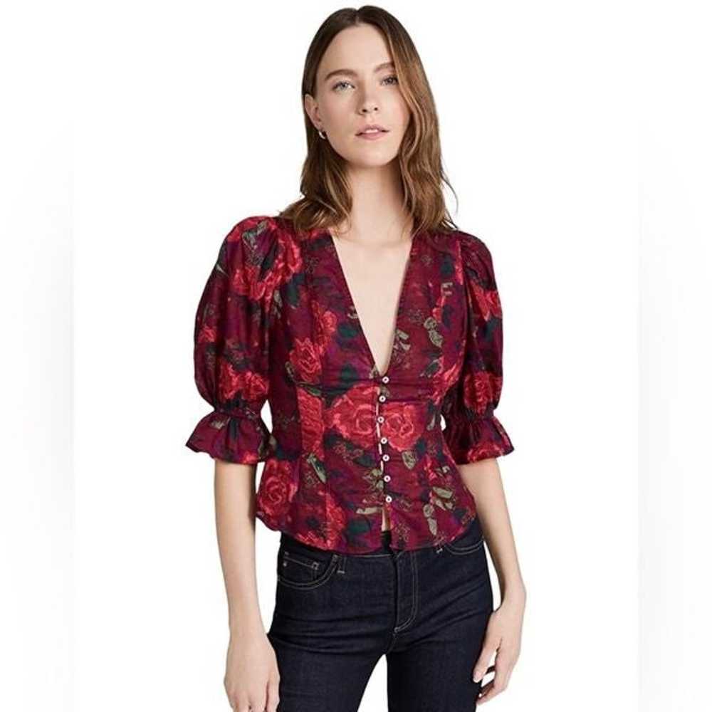 Free People Women's I Found You Printed Blouse Si… - image 2