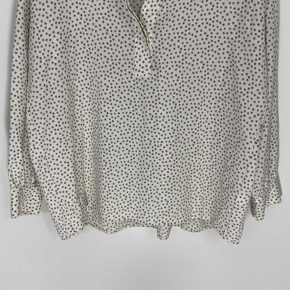 Vince Ivory Celestial Polka Dot Silk Blous Split … - image 4