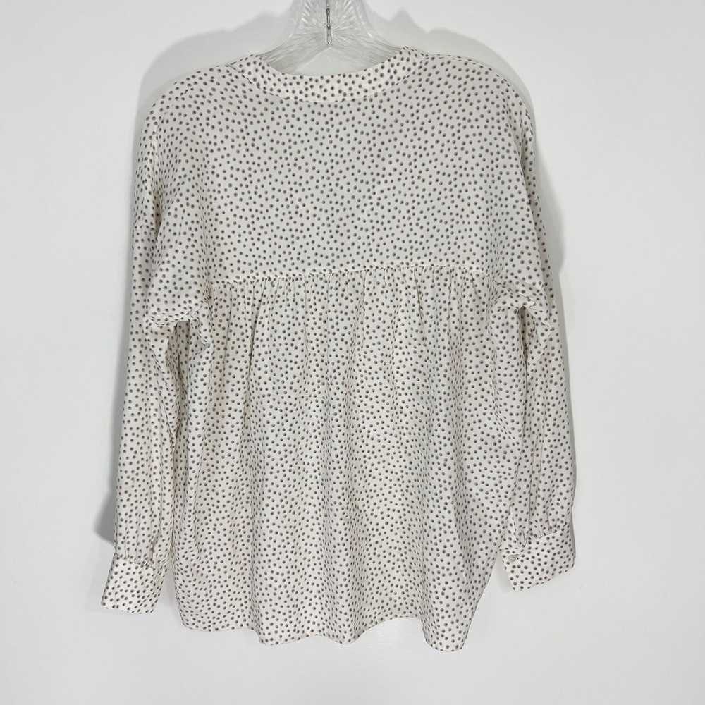 Vince Ivory Celestial Polka Dot Silk Blous Split … - image 7