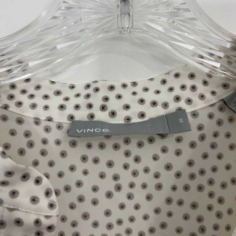 Vince Ivory Celestial Polka Dot Silk Blous Split … - image 8