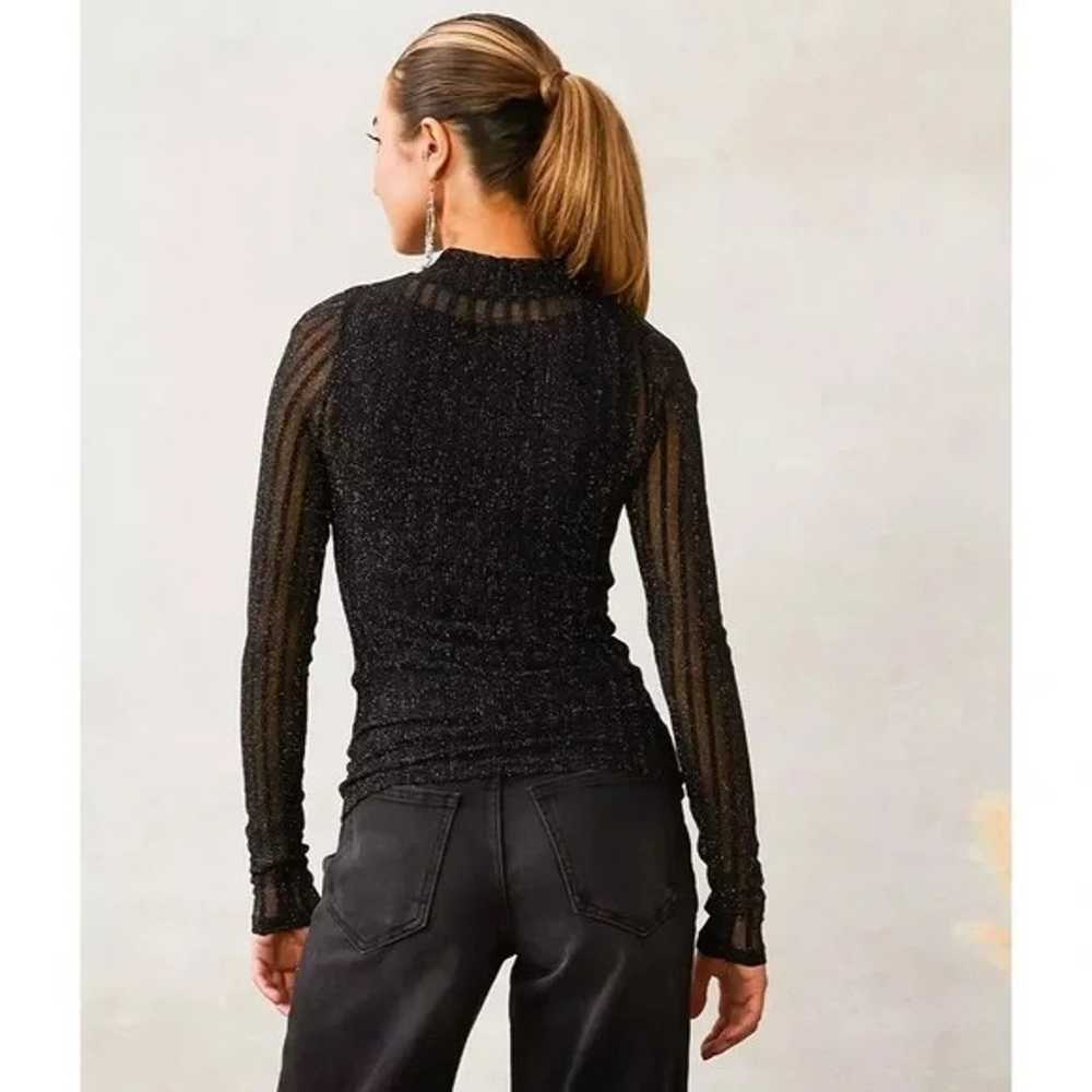 Buckle Willow-Root Linear Lurex Mesh Top - image 3