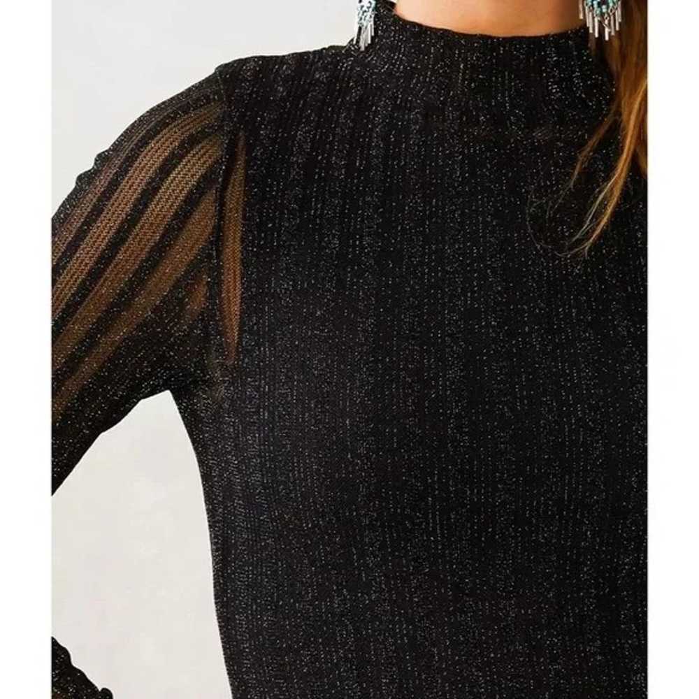 Buckle Willow-Root Linear Lurex Mesh Top - image 4