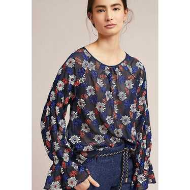 New Anthro Daisy Embroidered Blouse