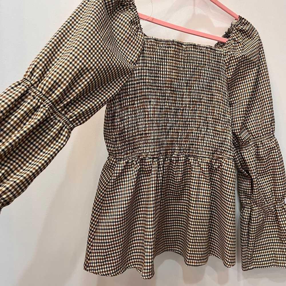 Hayden Los Angeles Checkered Elastic Sleeve Smock… - image 5