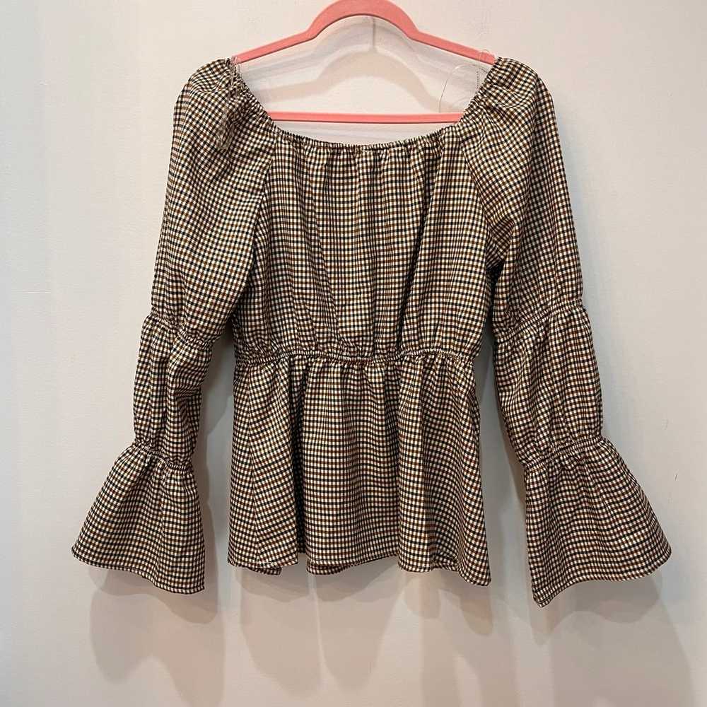 Hayden Los Angeles Checkered Elastic Sleeve Smock… - image 7