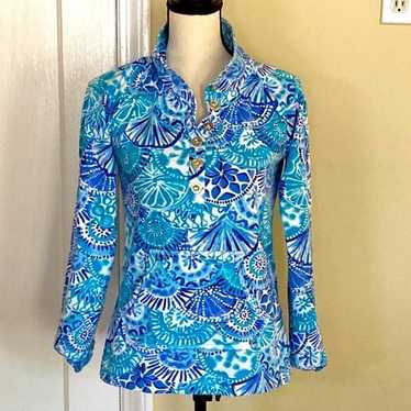 Lily Pulitzer Oasis Captain Popover Half Shell Top