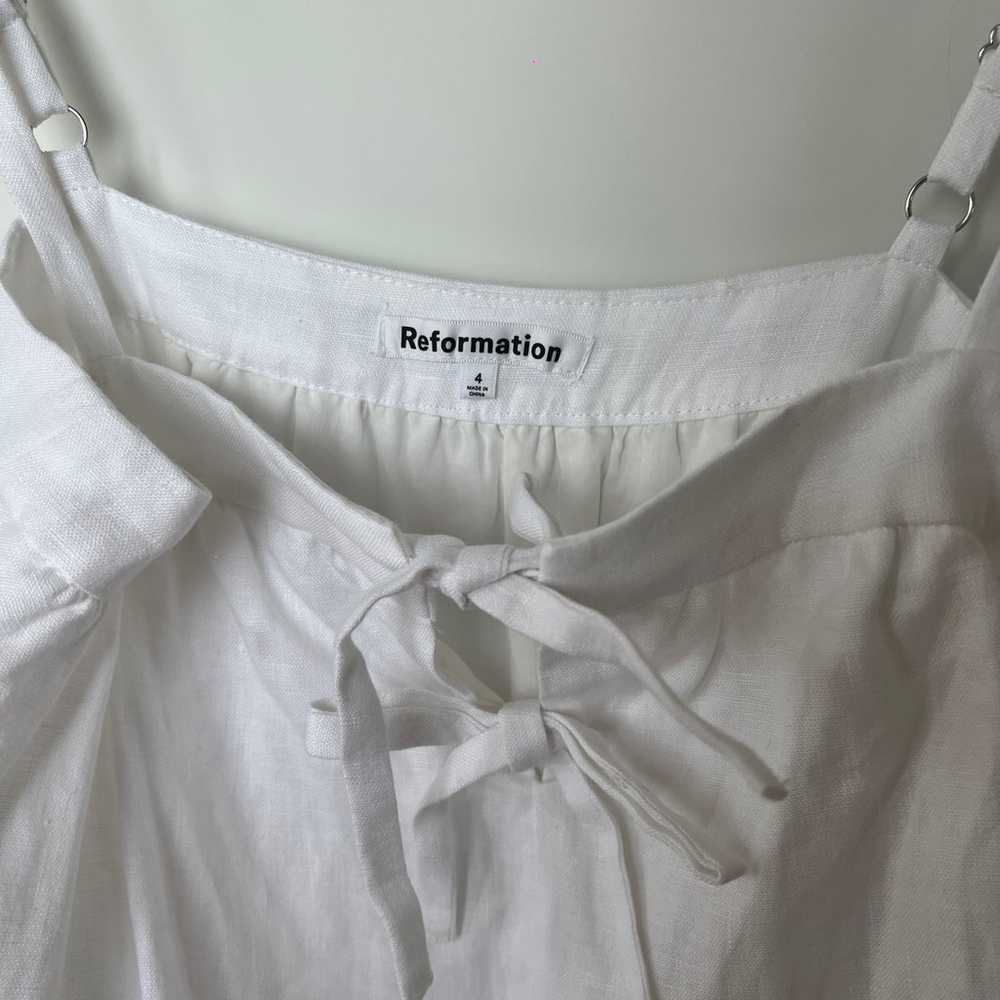 REFORMATION white linen dress - image 3