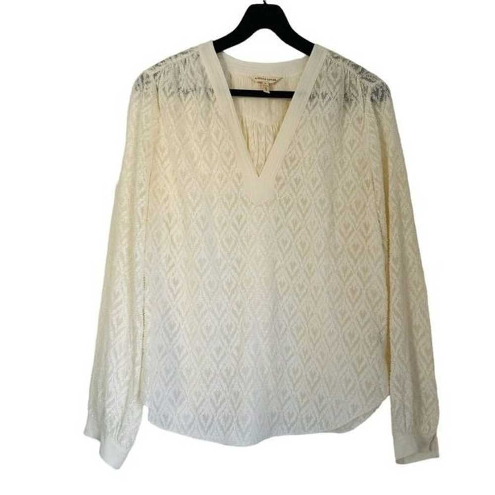 Rebecca Taylor Geometric Silk Blend Blouse Size 6 - image 1