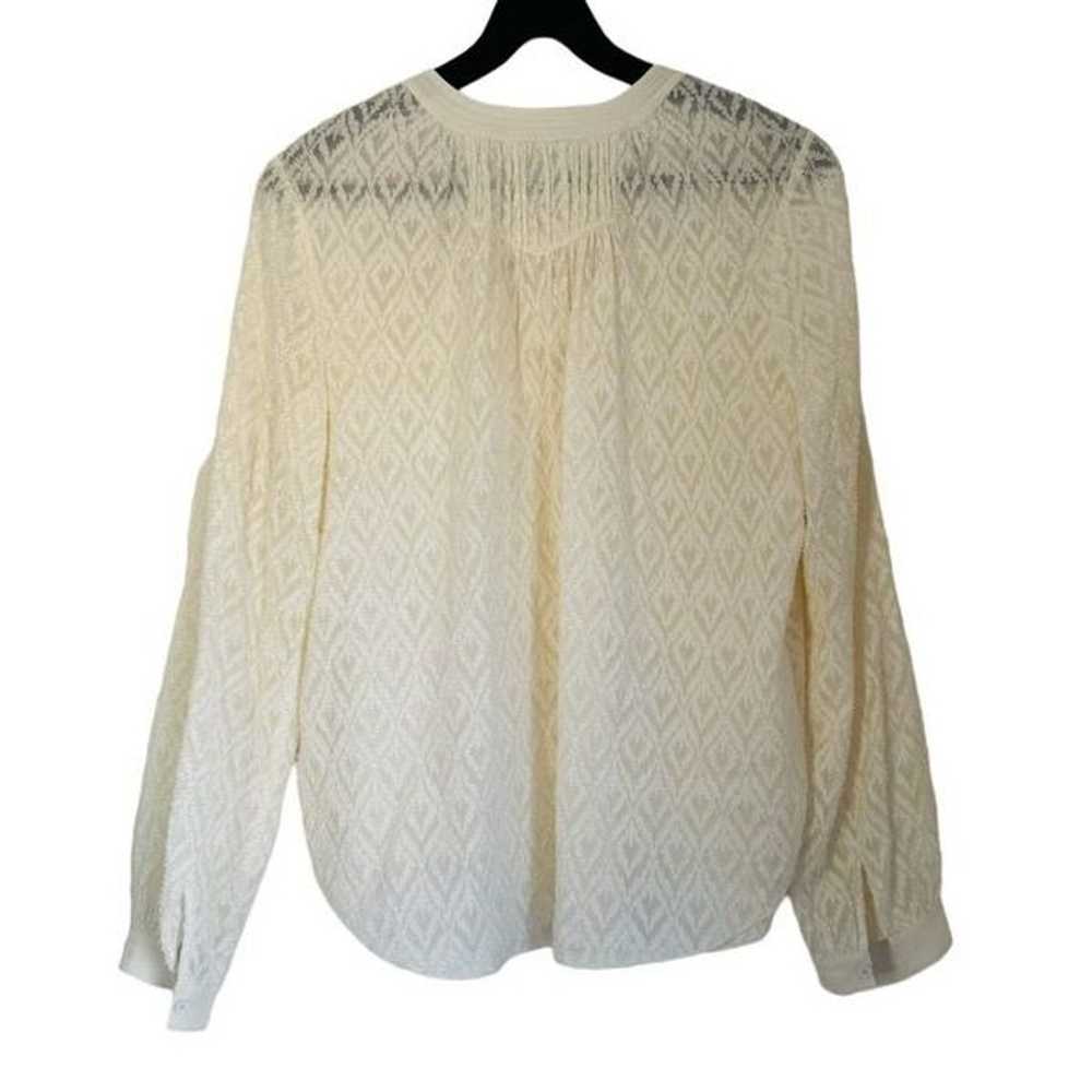 Rebecca Taylor Geometric Silk Blend Blouse Size 6 - image 2