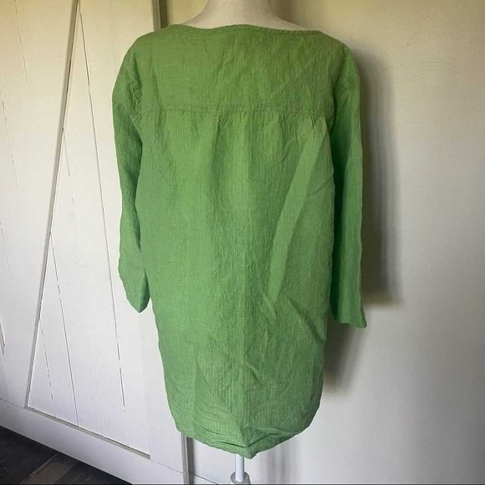 FLAX green linen tunic medium - image 8