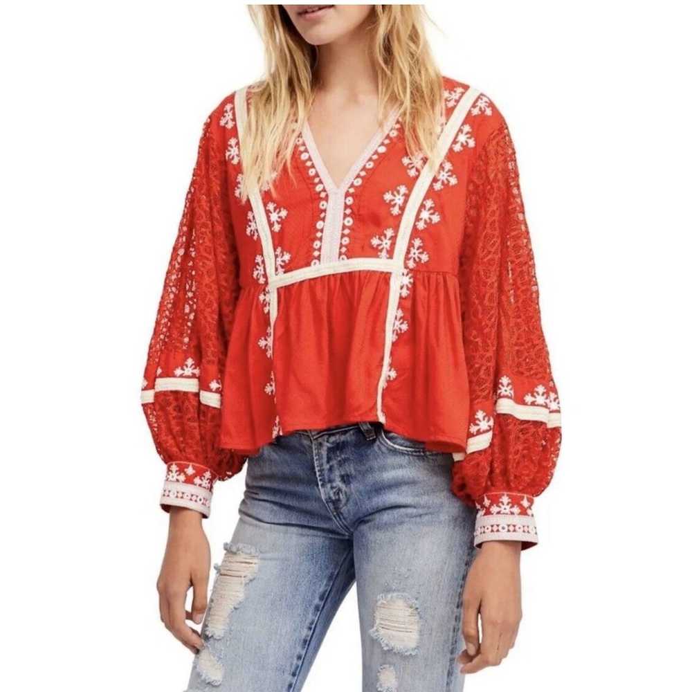 Free People Boogie All Night Boho Blouse Size Med… - image 4