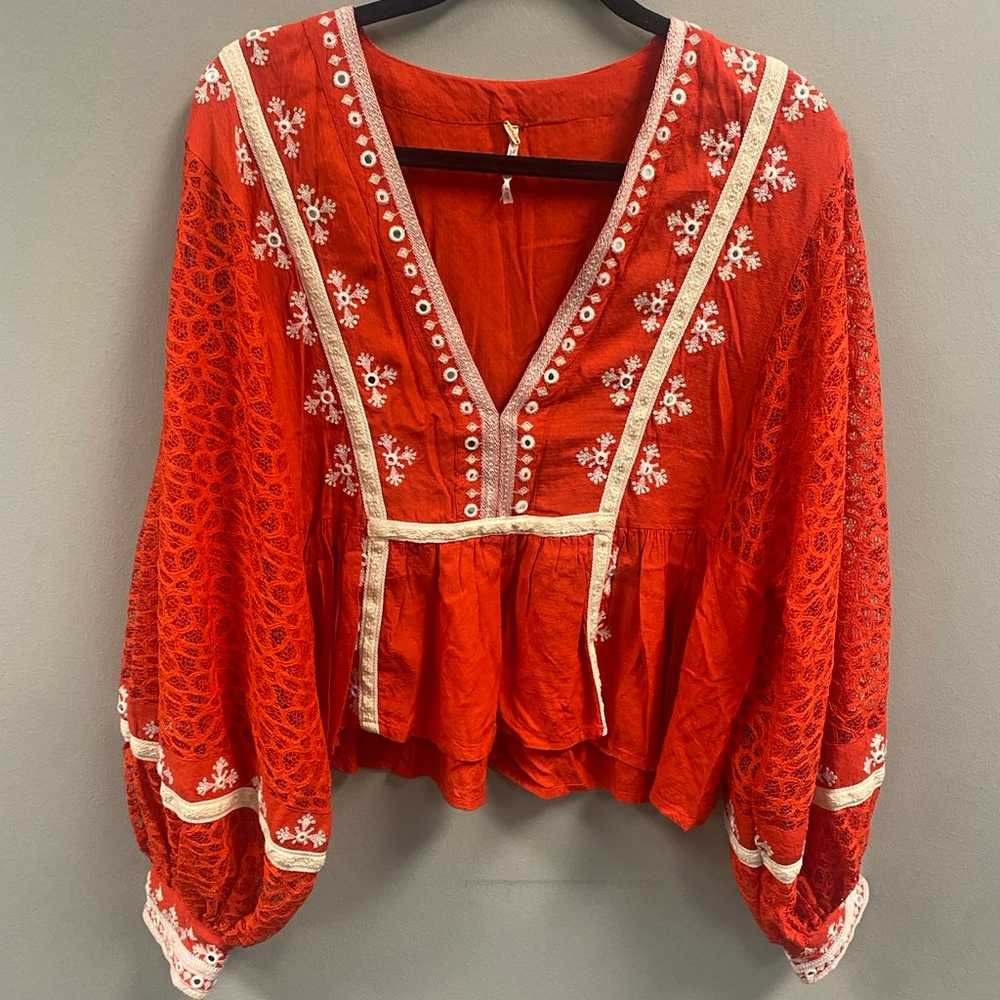 Free People Boogie All Night Boho Blouse Size Med… - image 5