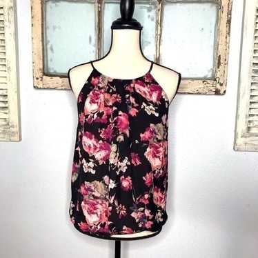 Loft Outlet Womens Red Floral Halter Neck Sleeveless Large Petite