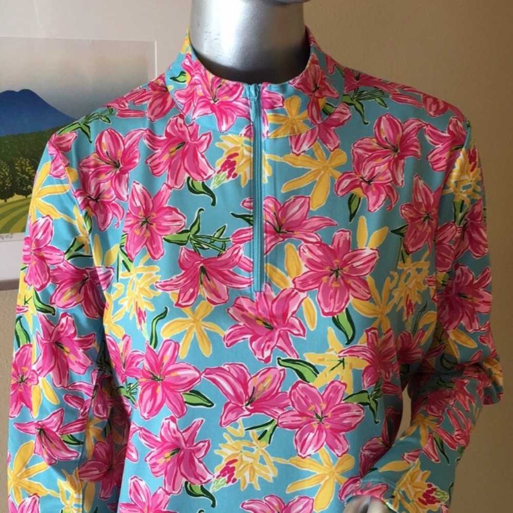 X by Gottex | Floral Golf / Tennis Long Sleeve Pa… - image 2