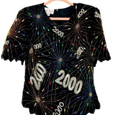 Laurence Kazar 2000 Y2K New Year's Vintage Beaded 