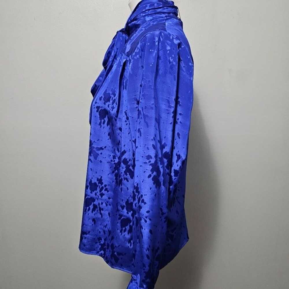 Vintage John Meyer Royal Blue 80s Satin Jacquard … - image 2