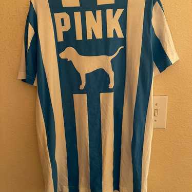 New Rare VS Pink Doggie tie stripped shirt - image 1