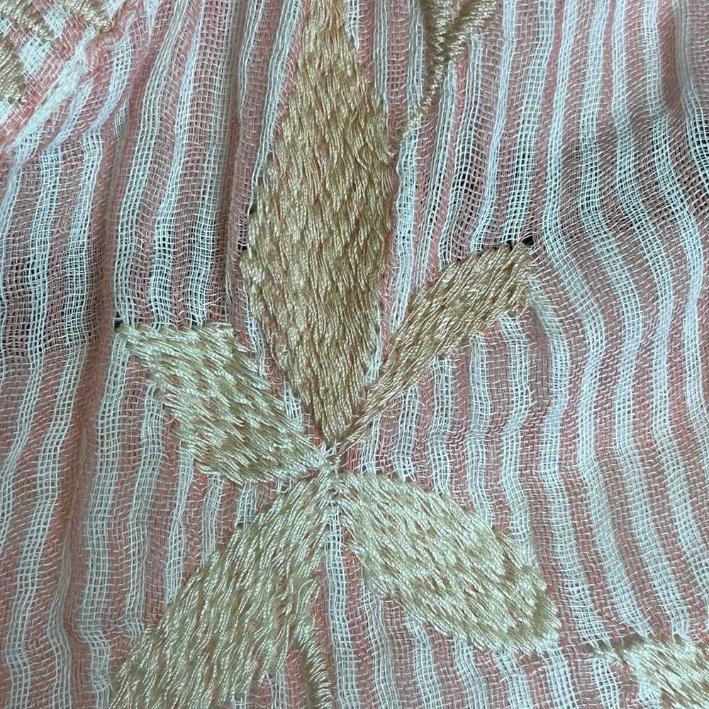 Johnny Was Workshop Pink Striped Embroidered Cott… - image 6