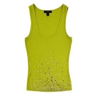 Express Green Ribbed Sequin Studded Tank Top