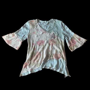 Vintage whimsical fairy patchwork blouse by Spence