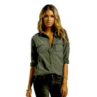 Current/Elliott The Perfect Shirt in Army Green 3… - image 1